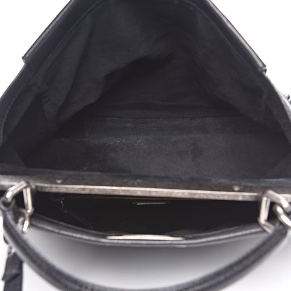 Fendi Goatskin Large Peekaboo Iconic Satchel Black 6 of 15