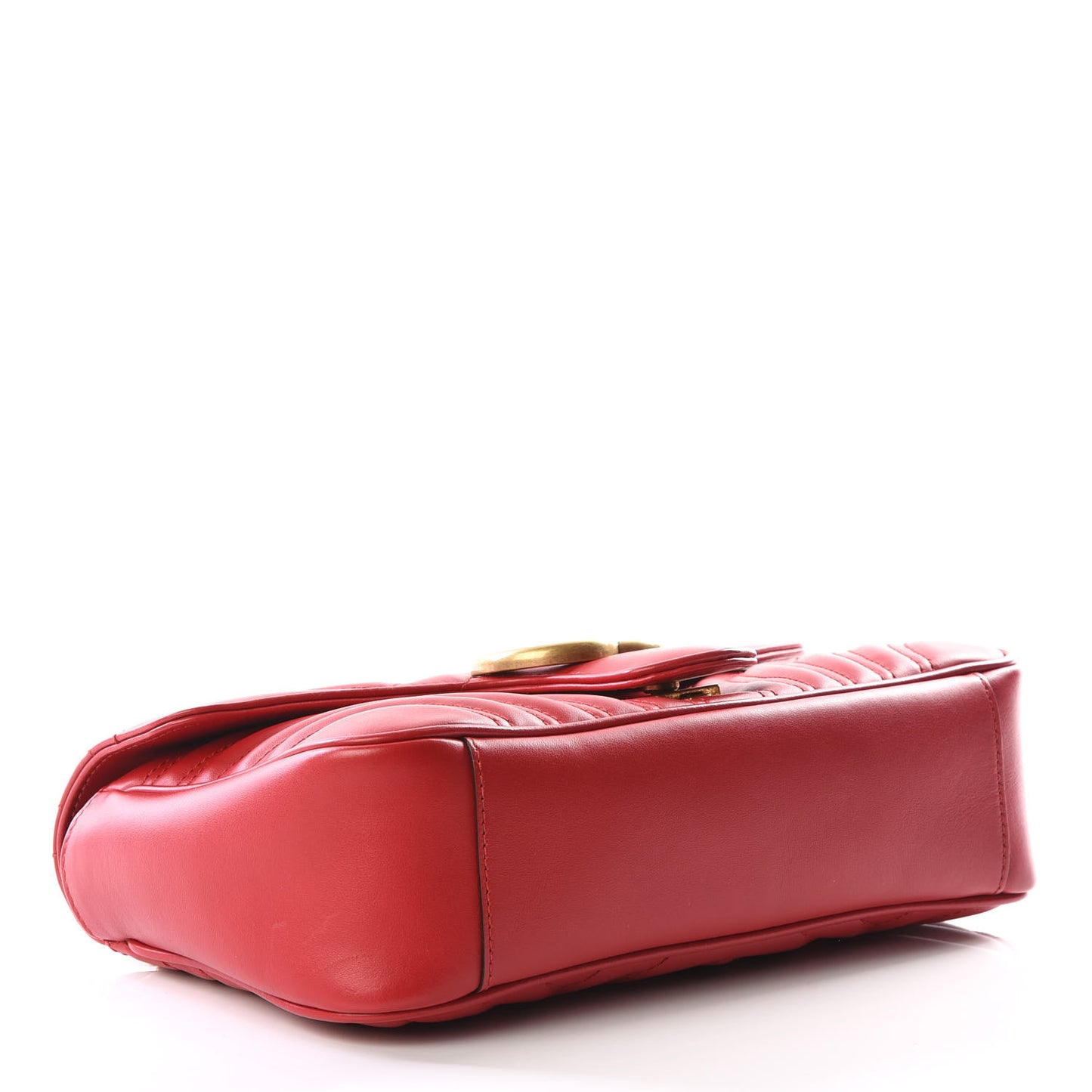 Calfskin Matelasse Small GG Marmont Shoulder Bag Hibiscus Red