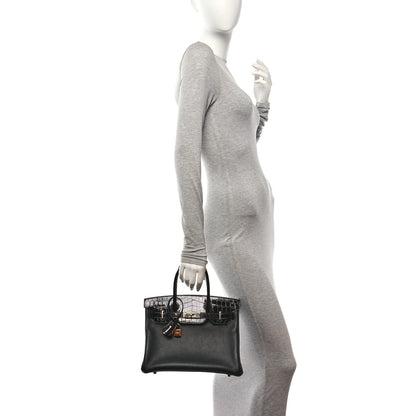 Hermes Taurillon Novillo Shiny Niloticus Crocodile Birkin Touch 30 Black 2 of 11