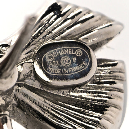 Chanel Crystal CC Bow Drop Earrings Silver 4 of 4