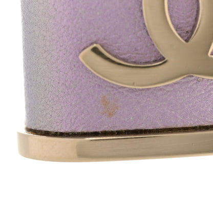 Chanel Metal Lambskin Chain CC Lock Choker Necklace Lilac 7 of 9