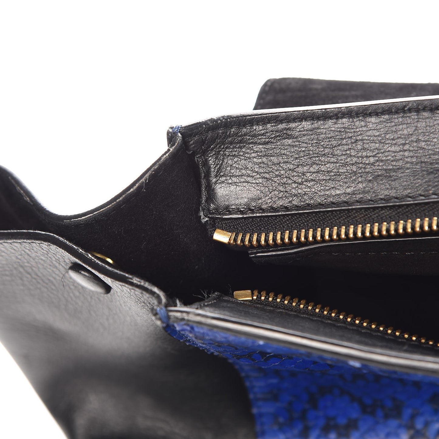 Python Calfskin Medium Trapeze Blue Black