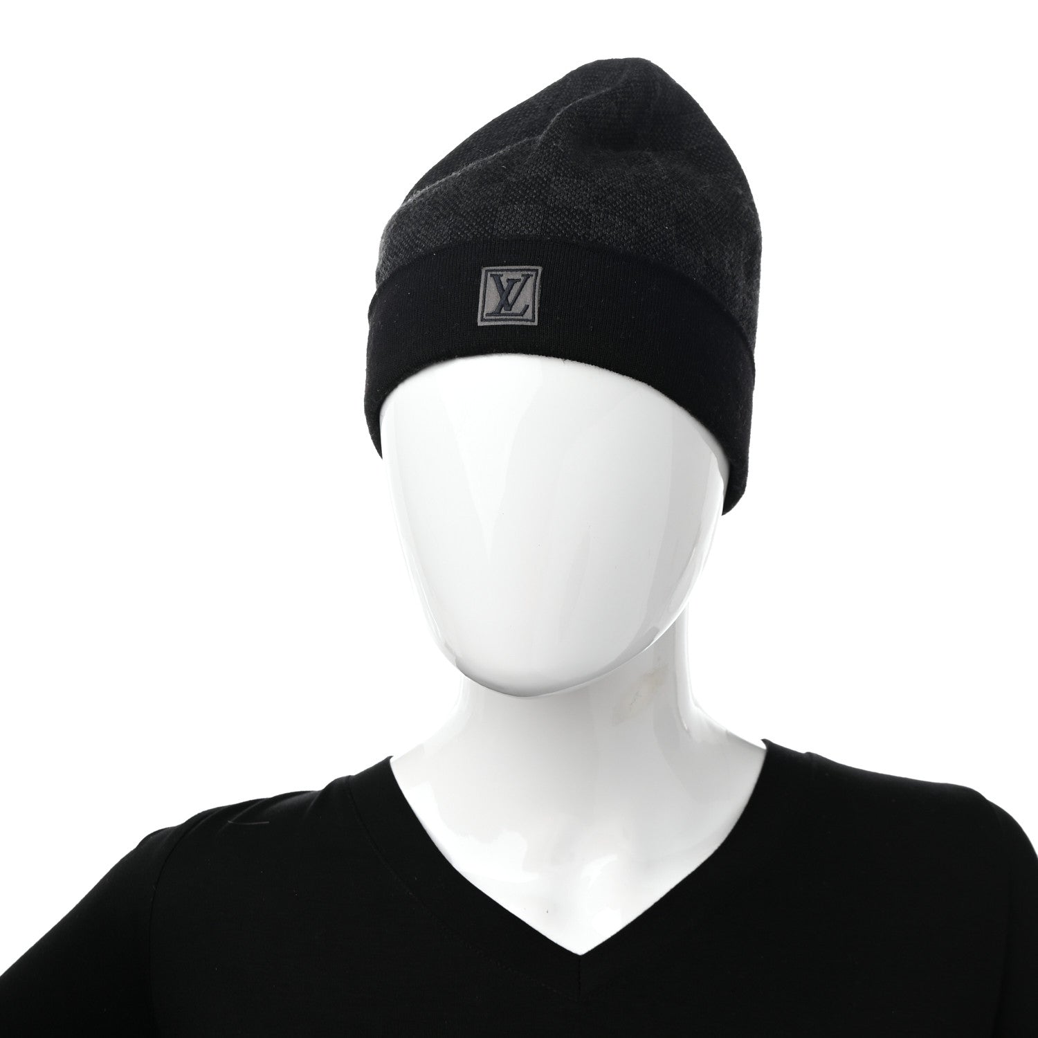 Louis Vuitton Wool Bonnet Petit Damier Graphite Beanie Hat 2 of 6