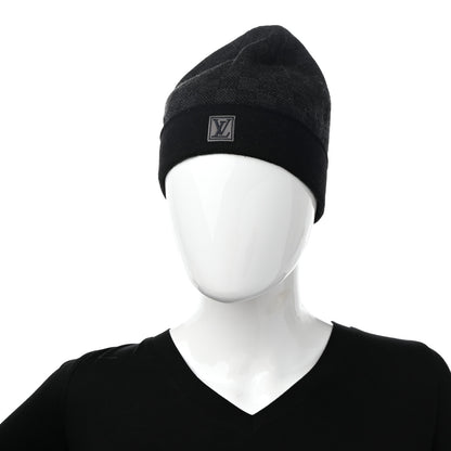 Louis Vuitton Wool Bonnet Petit Damier Graphite Beanie Hat 2 of 6