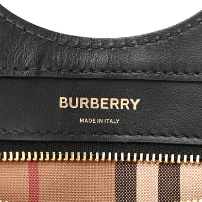 Burberry Smooth Calfskin Cashmere Check Mini Pocket Bag Brown 6 of 14