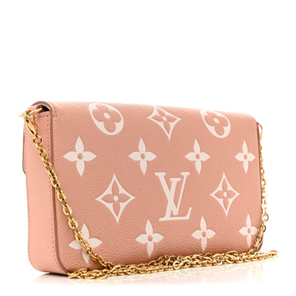 Louis Vuitton Empreinte Monogram Giant Felicie Pochette Chain Wallet Rose Trianon Creme 4 of 10