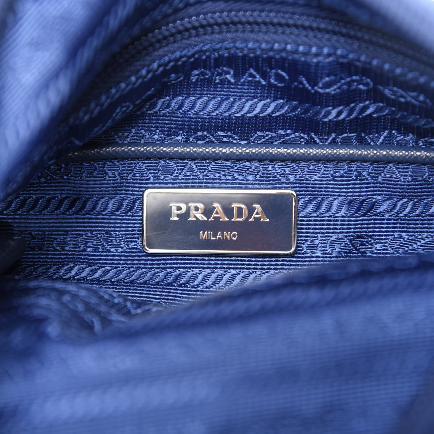 Prada Tessuto Nylon Saffiano Flat Messenger Bag Bluette 6 of 9