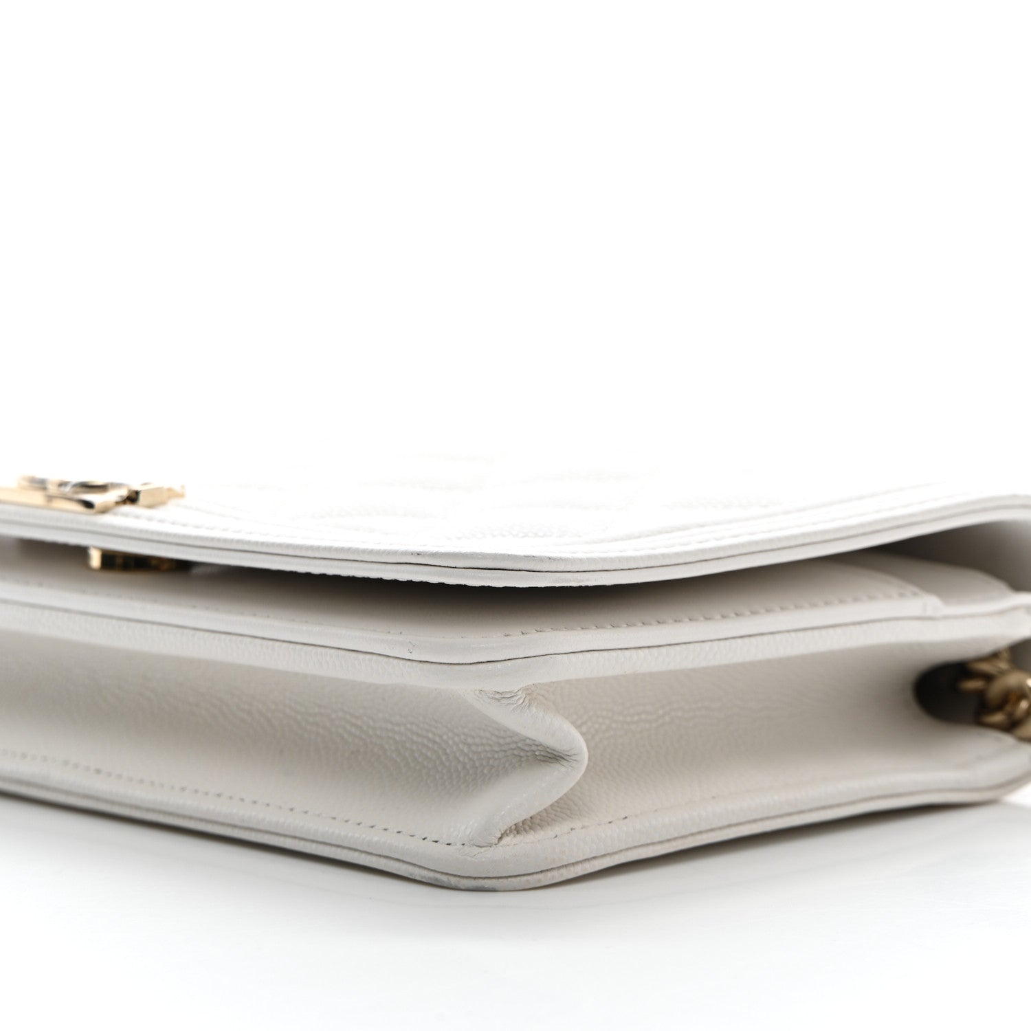 Chanel Caviar Quilted Boy Wallet On Chain WOC White 11 of 13