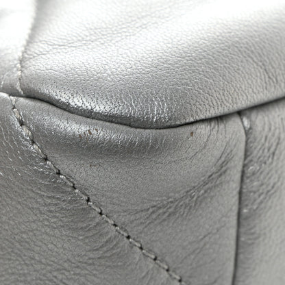 Chanel Metallic Goatskin Quilted Large Chanel 19 Flap Silver 12 of 12