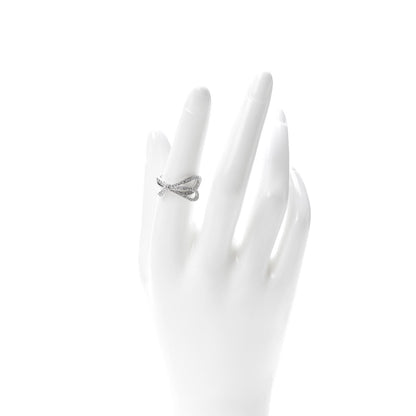 Tiffany 18K White Gold Diamond .40ct Bow Ring 53 6.5 2 of 6