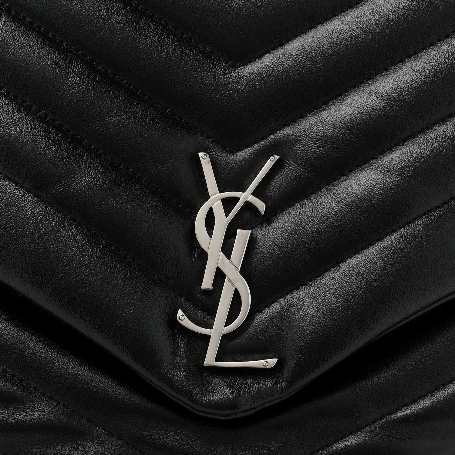 Saint Laurent Calfskin Y Quilted Monogram Large Loulou Chain Satchel Black 10 of 14