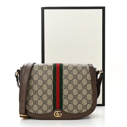 Gucci GG Supreme Monogram Web Small Ophidia Flap Messenger Bag Brown 11 of 11