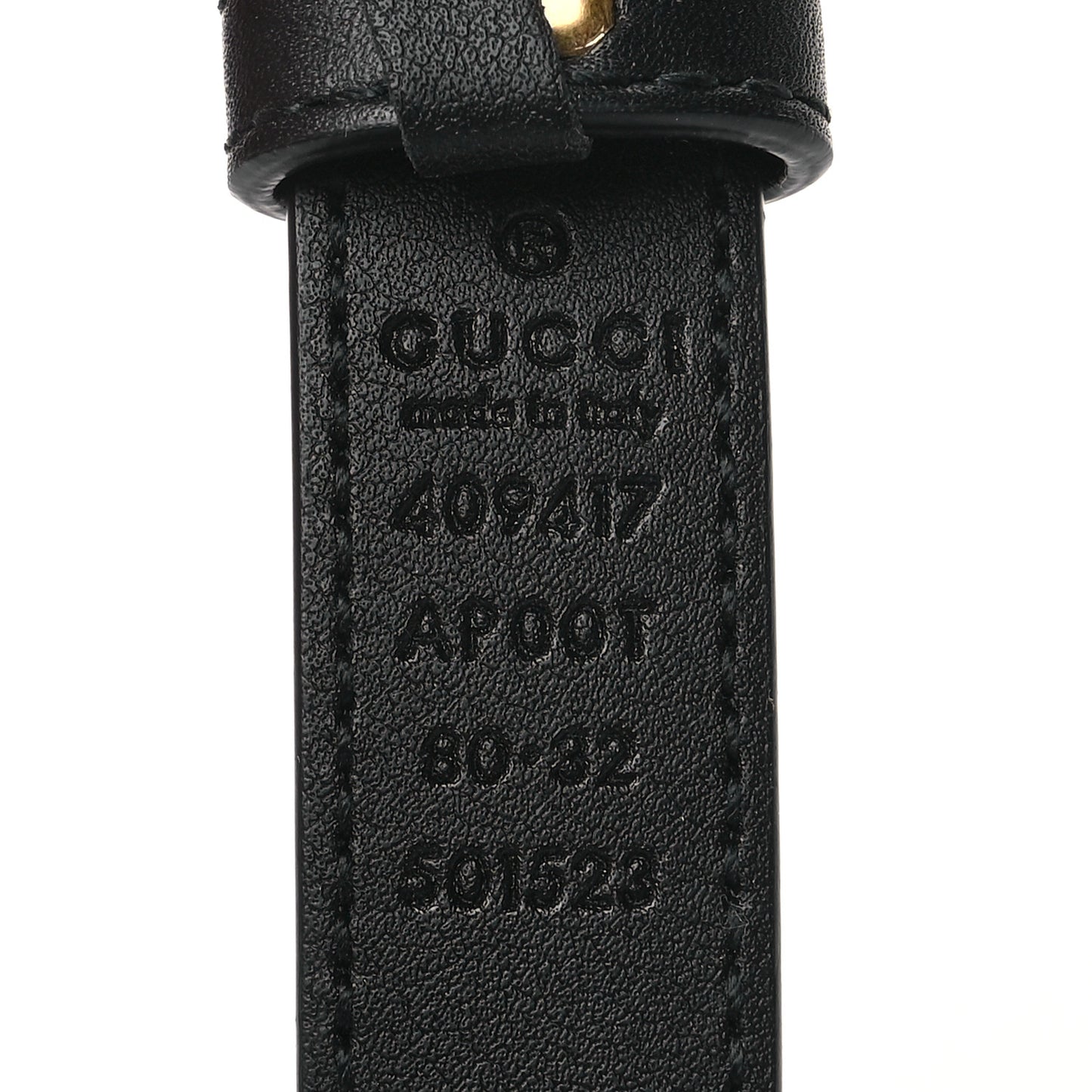 Calfskin Double G 20mm Belt 80 32 Black