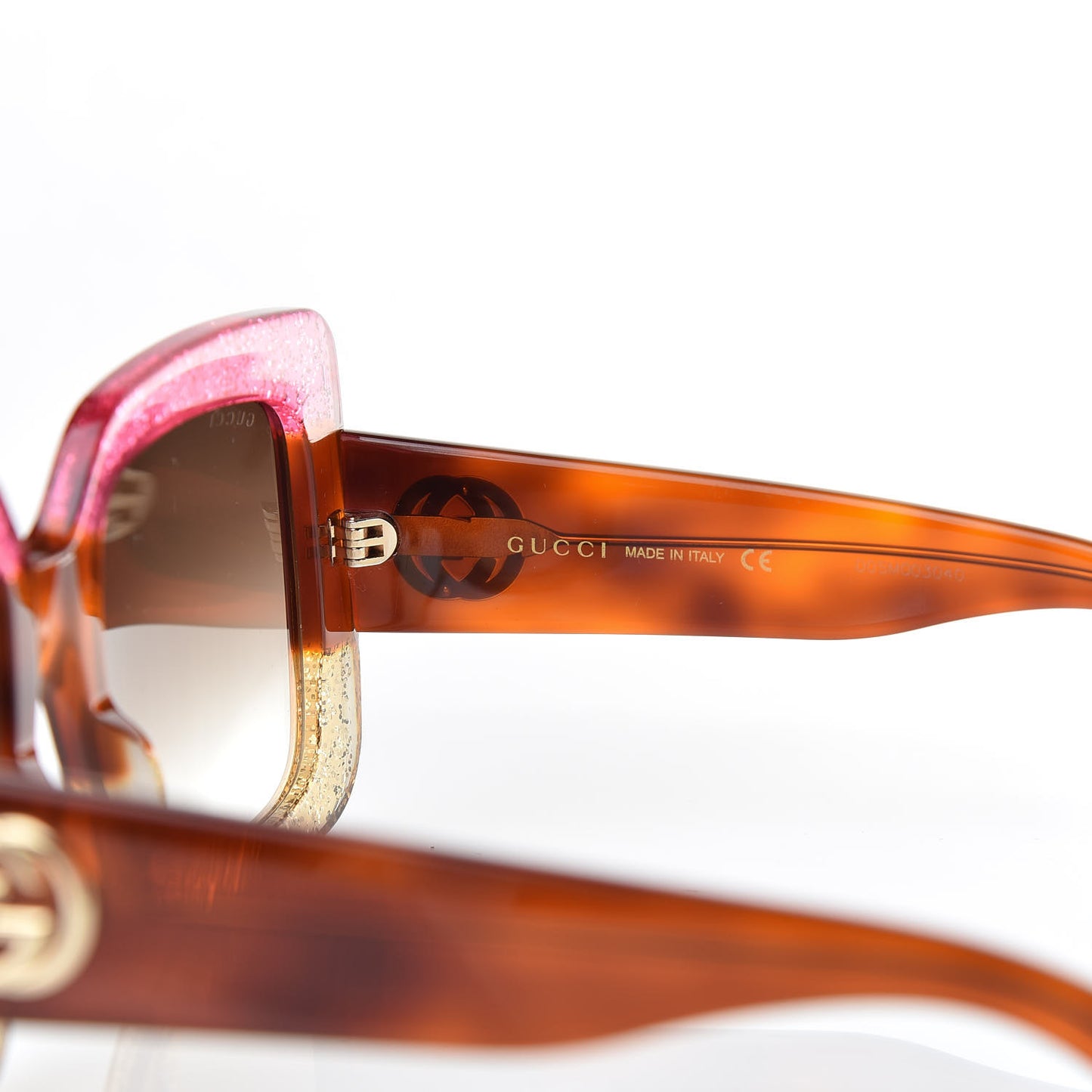Square Frame GG0083S Sunglasses Glitter Pink Multi