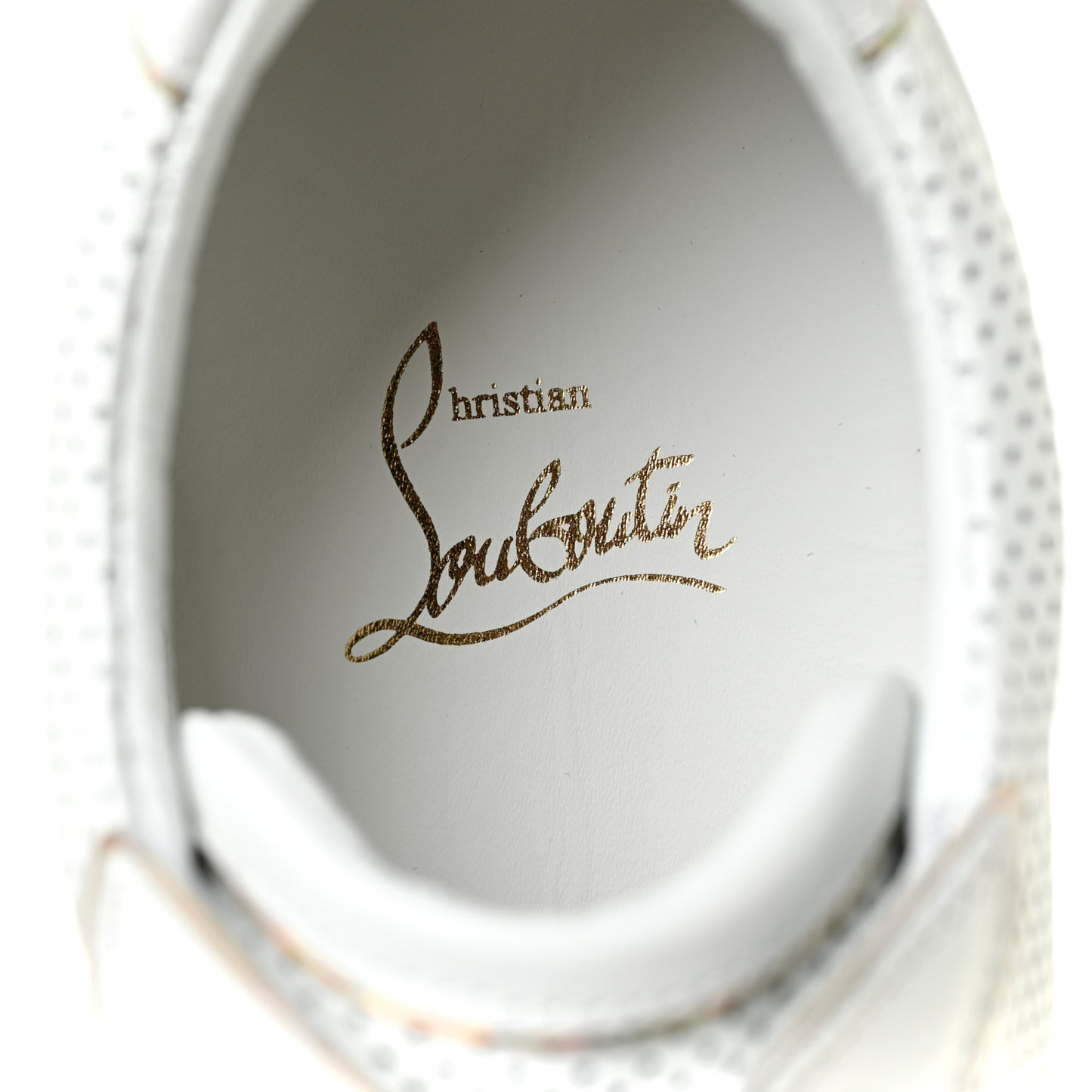 Calfskin Perforated Patent Vieira Flat Sneakers 38 White