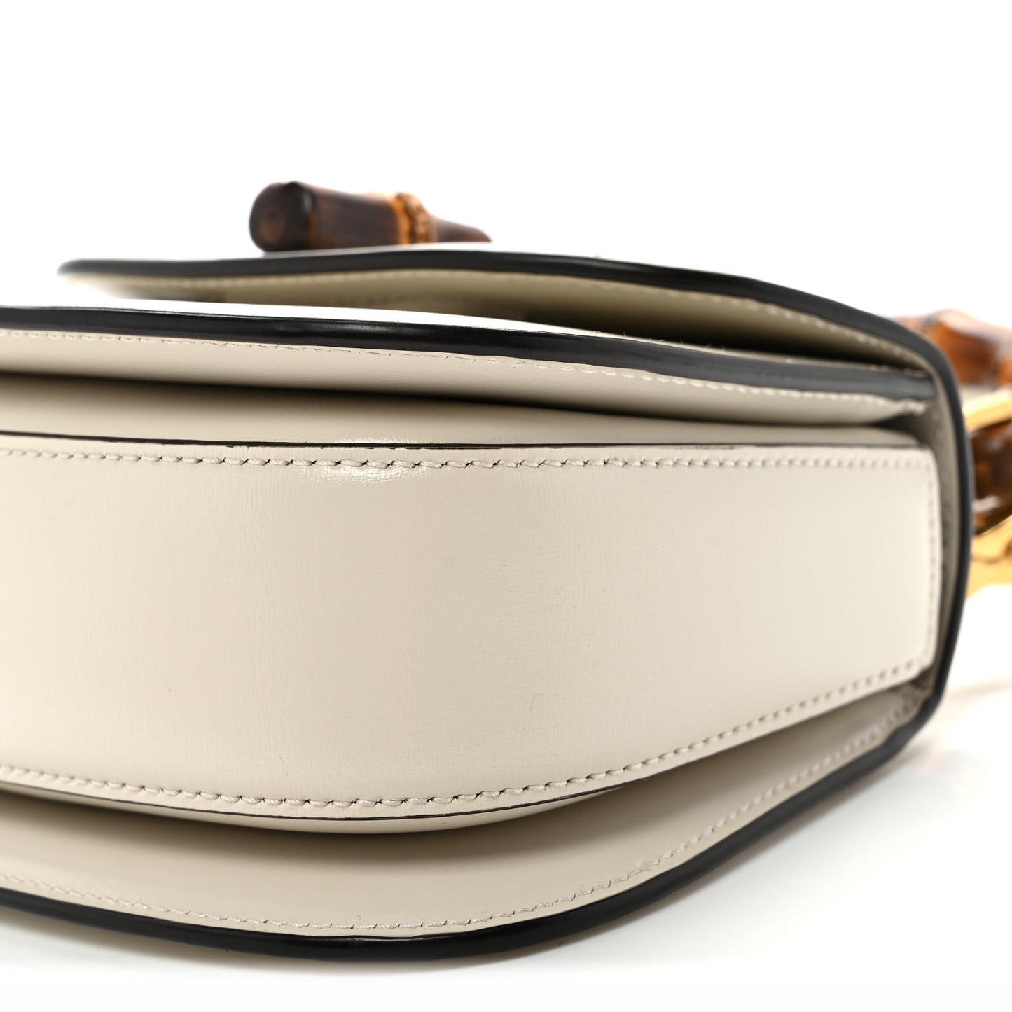 Boarded Dyana Lux Calfskin Web Mini Bamboo 1947 Top Handle Bag Mystic White