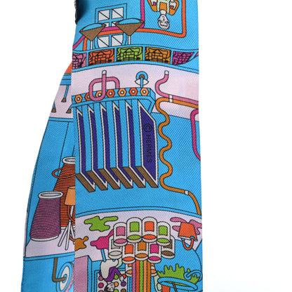 Hermes Silk La Maizeon De Carres Twilly Bleu Azur Marine Rose Indien 4 of 6