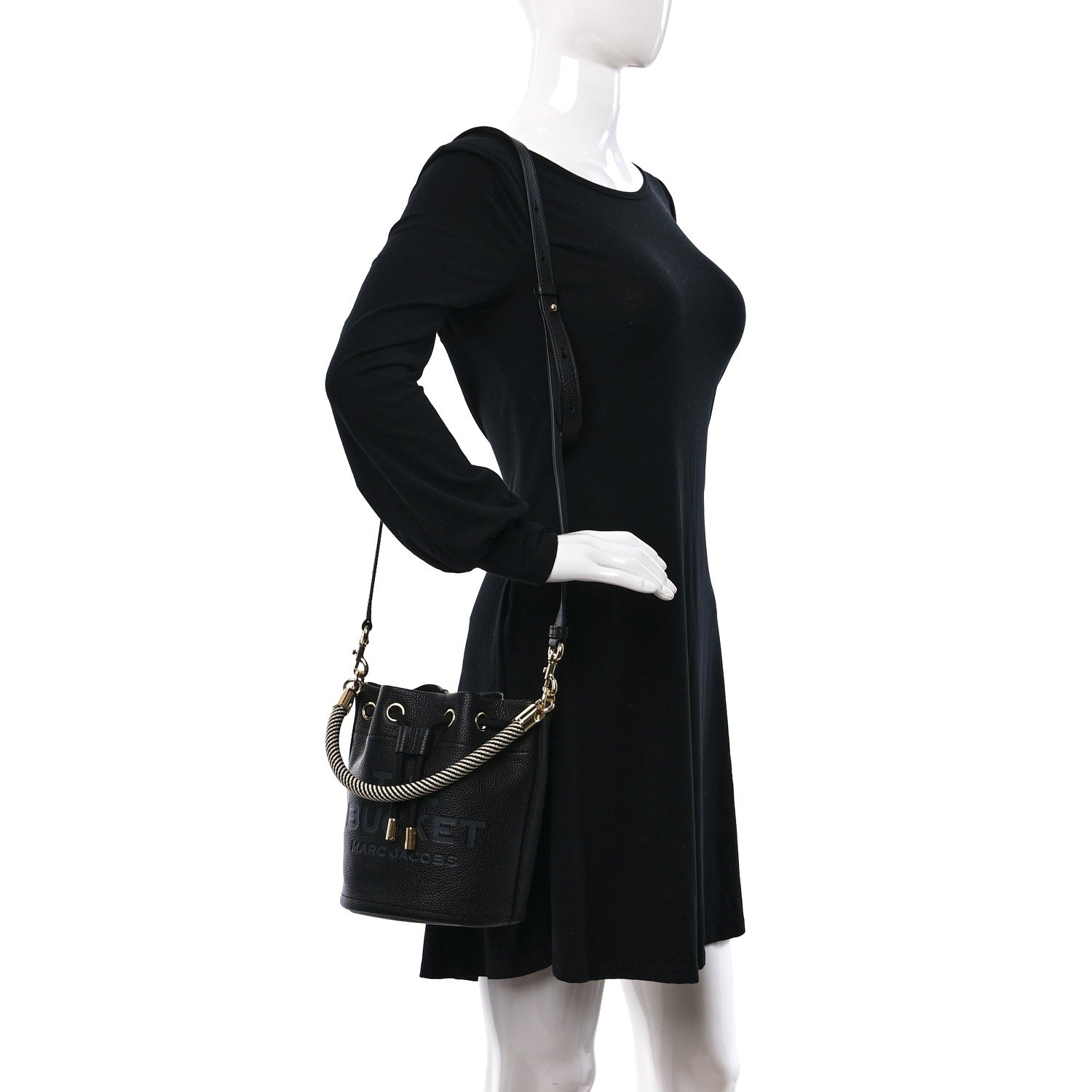 Marc Jacobs Grained Calfskin The Bucket Bag Black 2 of 10