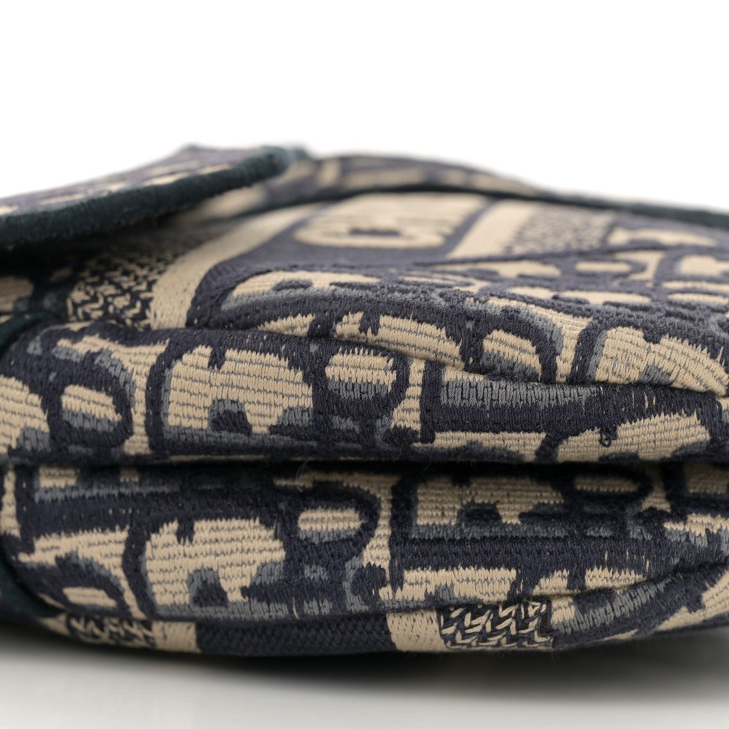 Christian Dior Oblique Embroidered Saddle Bag Blue 9 of 11