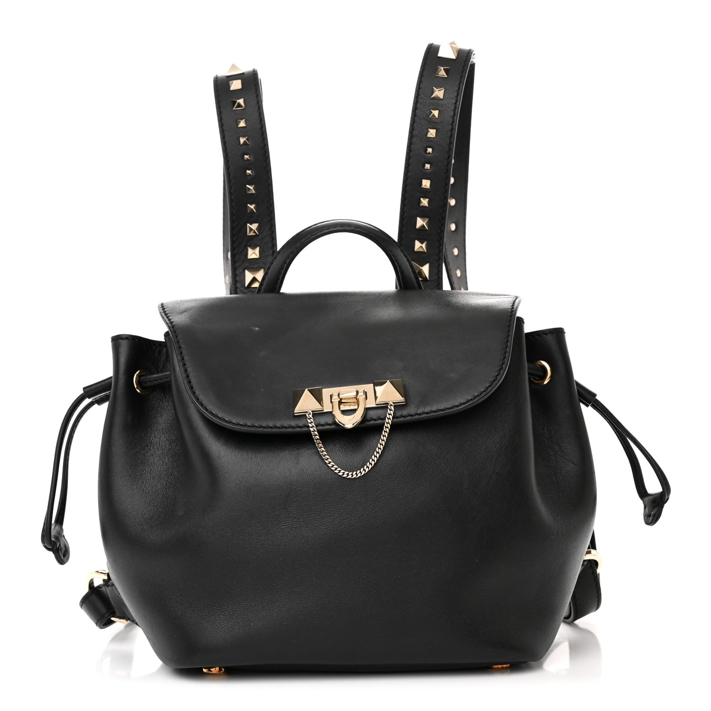 Vitello Rockstud Demilune Backpack Black