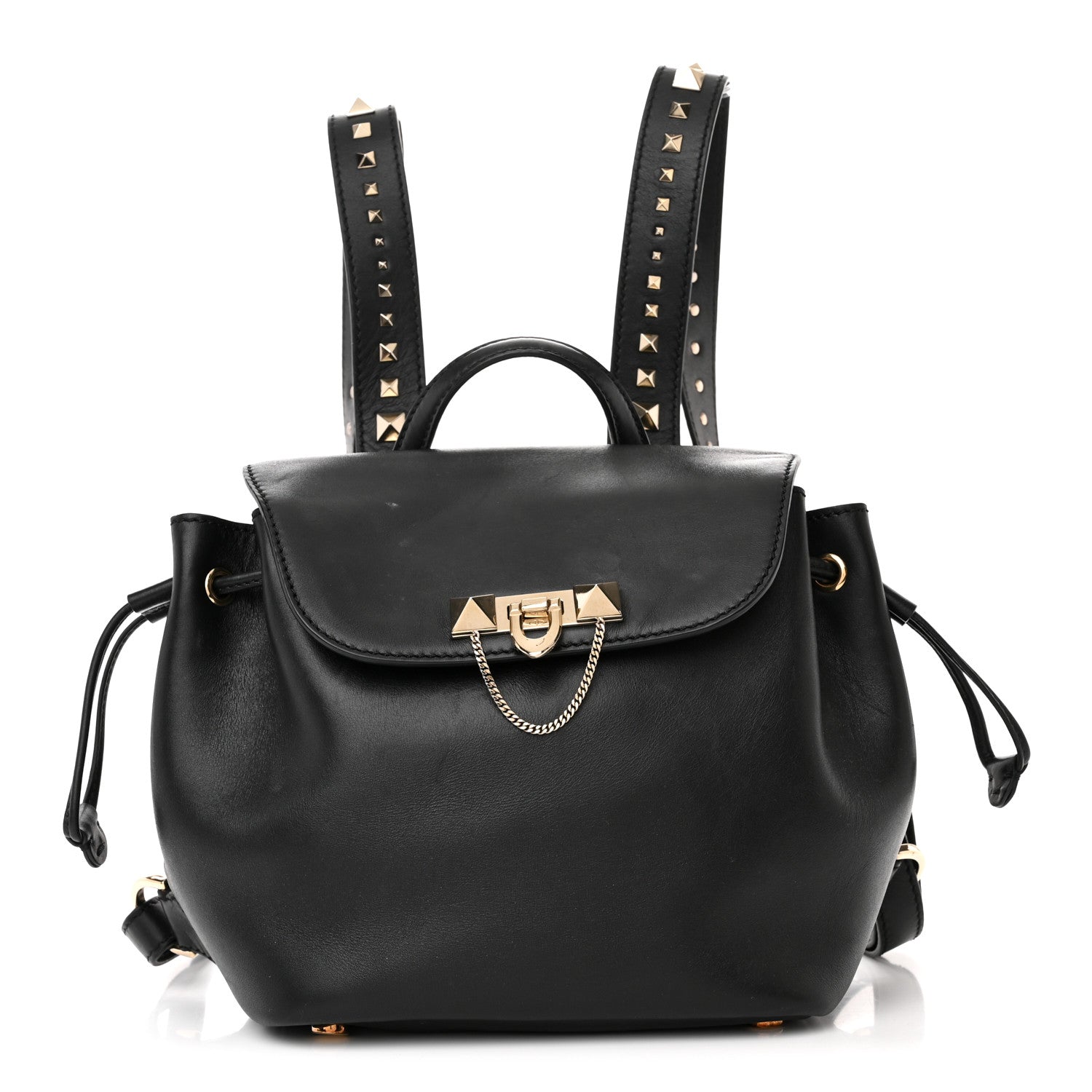 Valentino Garavani Vitello Rockstud Demilune Backpack Black 1 of 17
