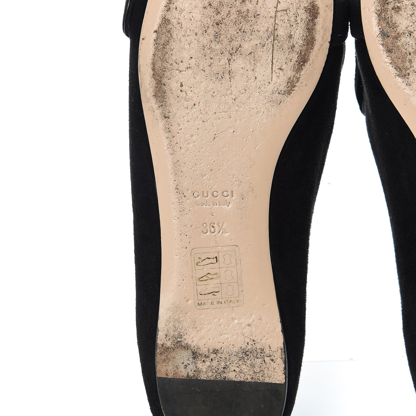 Kid Scamosciato GG Marmont Fringe Flats 36.5 Black