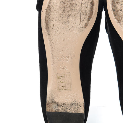 Gucci Kid Scamosciato GG Marmont Fringe Flats 36.5 Black 9 of 12