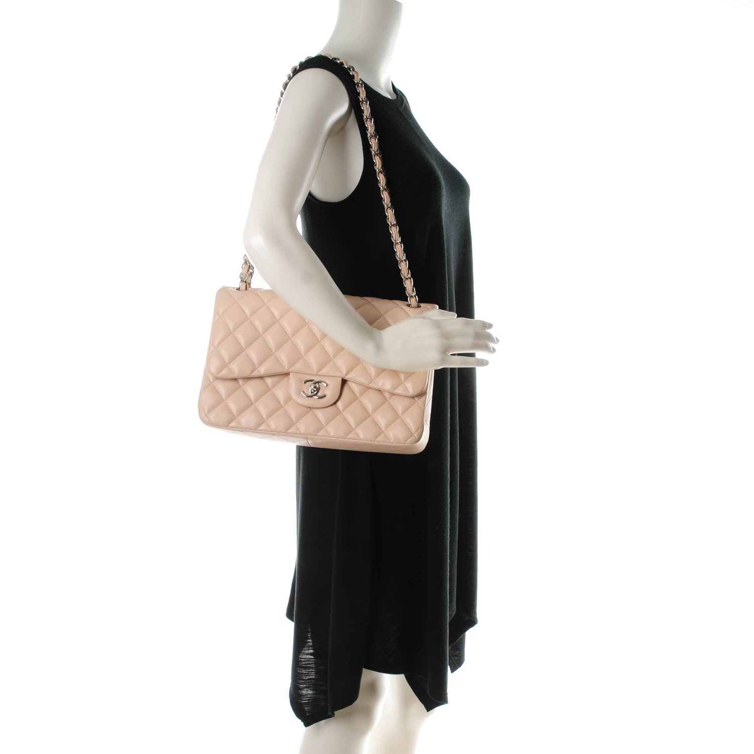 Chanel Caviar Quilted Jumbo Double Flap Light Pink 2 of 8