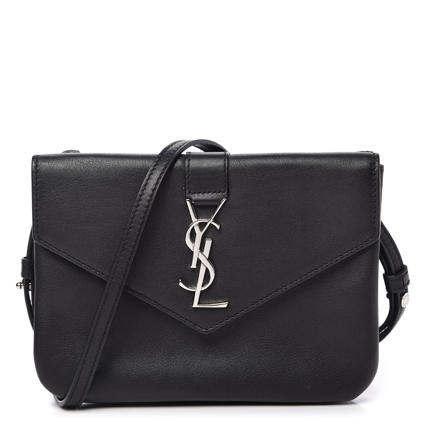 Calfskin Monogram Tri Pocket Crossbody Bag Black
