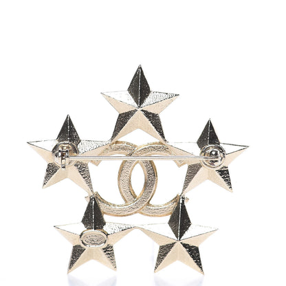 Chanel Baguette Crystal CC Star Brooch Gold 3 of 4