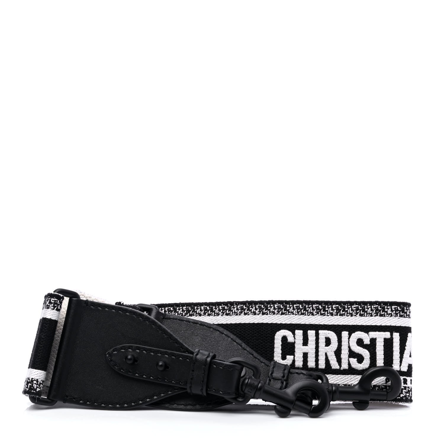 Christian Dior Canvas Embroidered Shoulder Strap Black Ultramatte 1 of 6