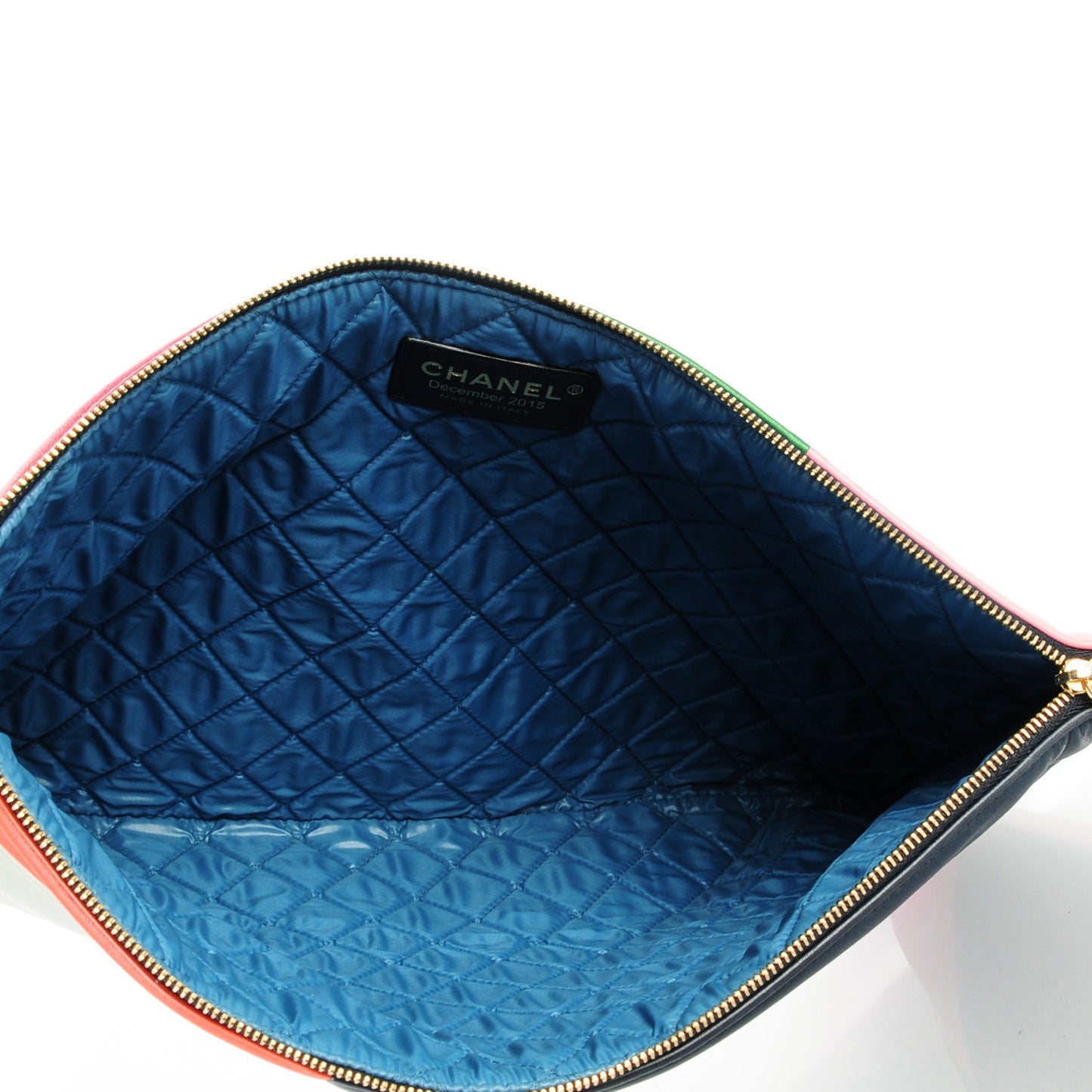 Lambskin Patchwork Large Cosmetic Case Multicolor