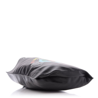 Balenciaga Calfskin Printed You Are The World Plastic Bag Shopper S Black 4 of 8