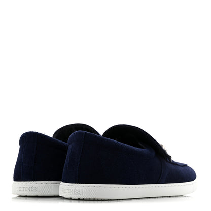 Hermes Suede Calfskin Mens Like Loafers 43 Marine 5 of 10