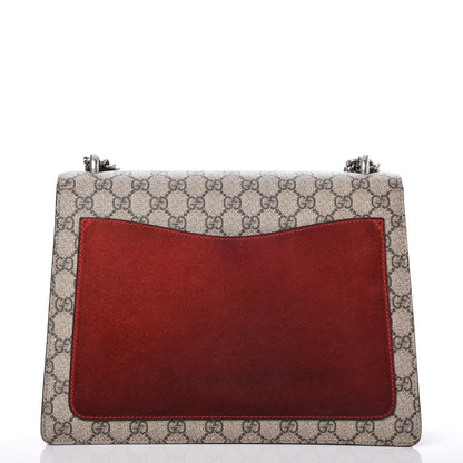 Gucci GG Supreme Monogram Suede Cudu Medium Dionysus Shoulder Bag Beige Ebony Vulcanic Red 5 of 10