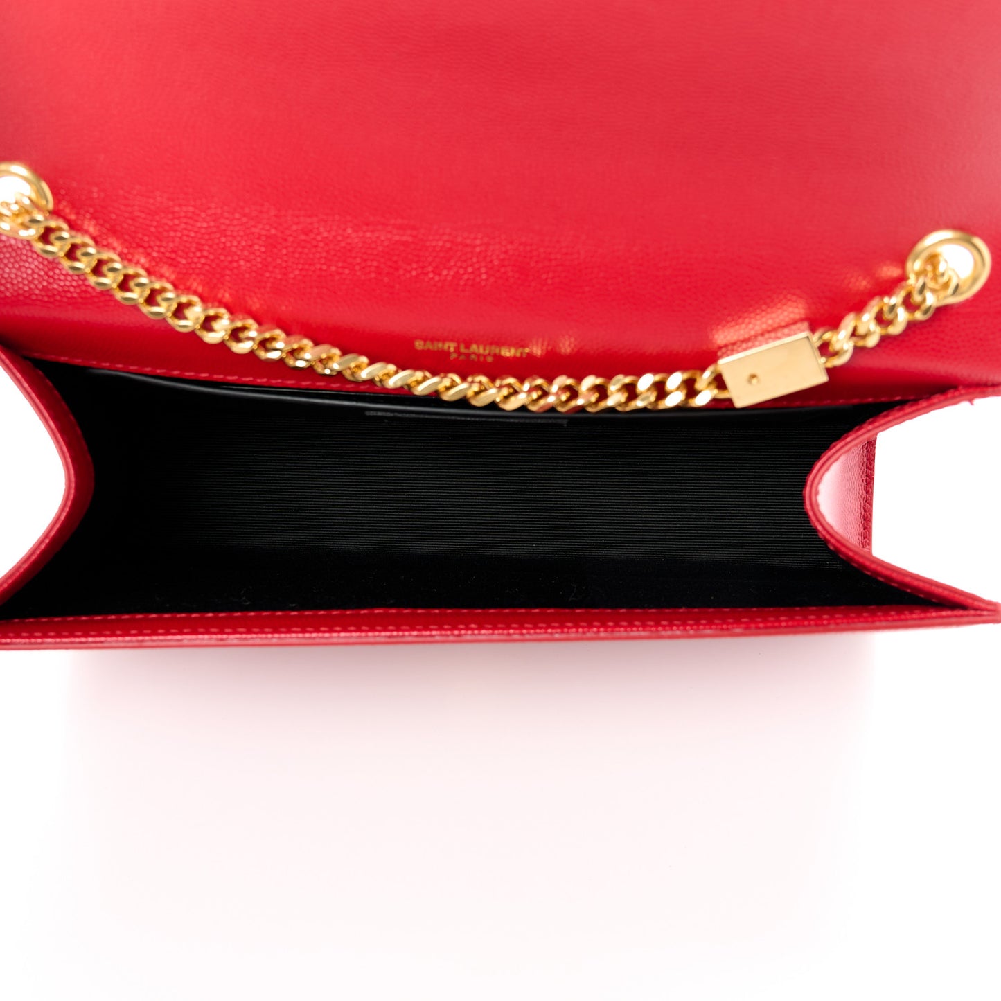 Grain De Poudre Medium Classic Monogram Kate Tassel Satchel Lipstick Red
