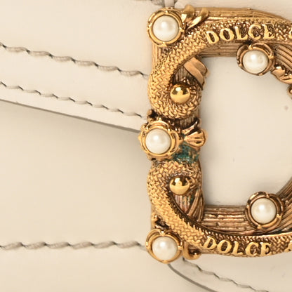 Dolce & Gabbana DOLCE GABBANA Smooth Calfskin Small DG Amore Envelope Bag White 8 of 10