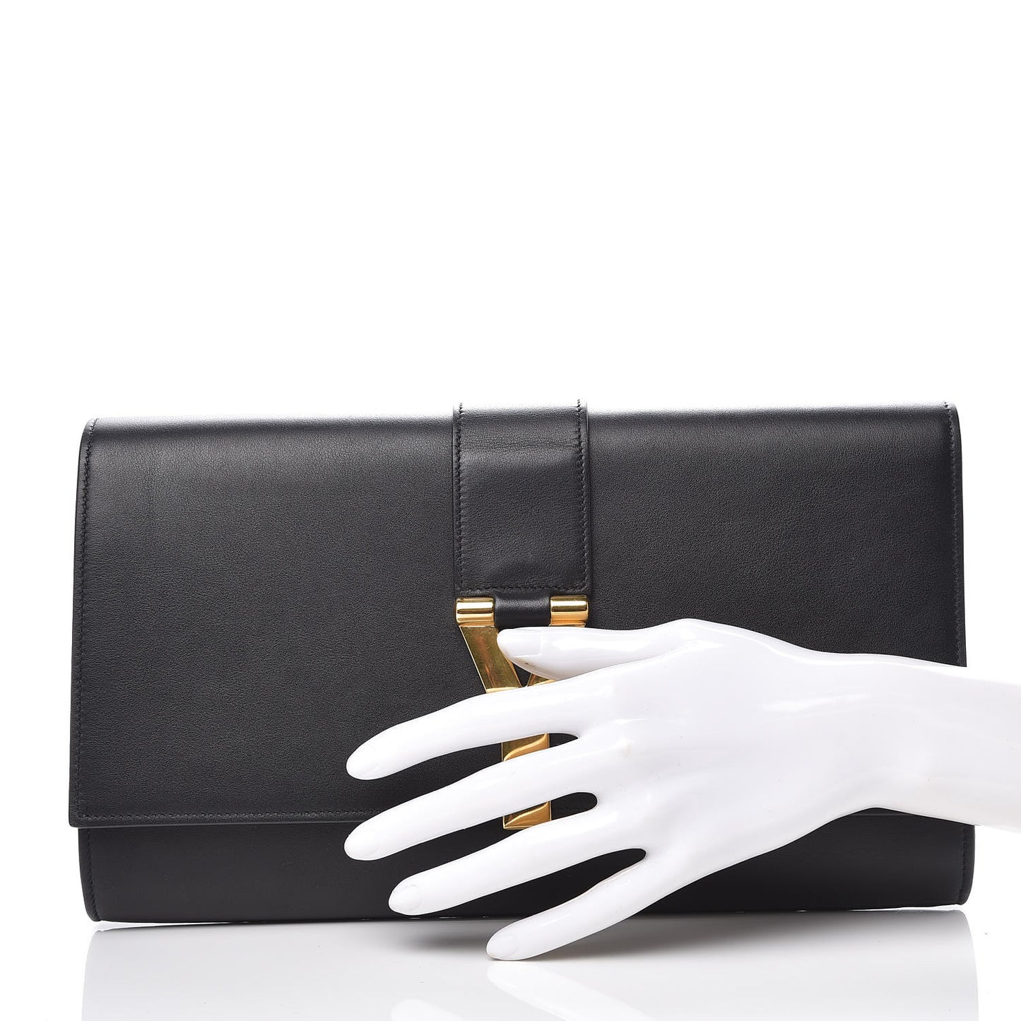 Calfskin Classic Y Ligne Clutch Black
