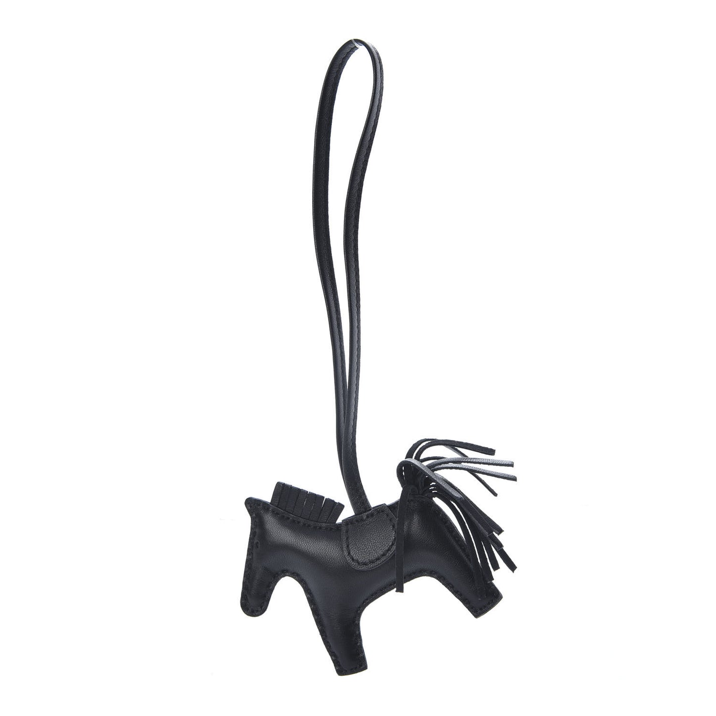 Milo Lambskin Grigri Rodeo Horse Bag Charm PM So Black