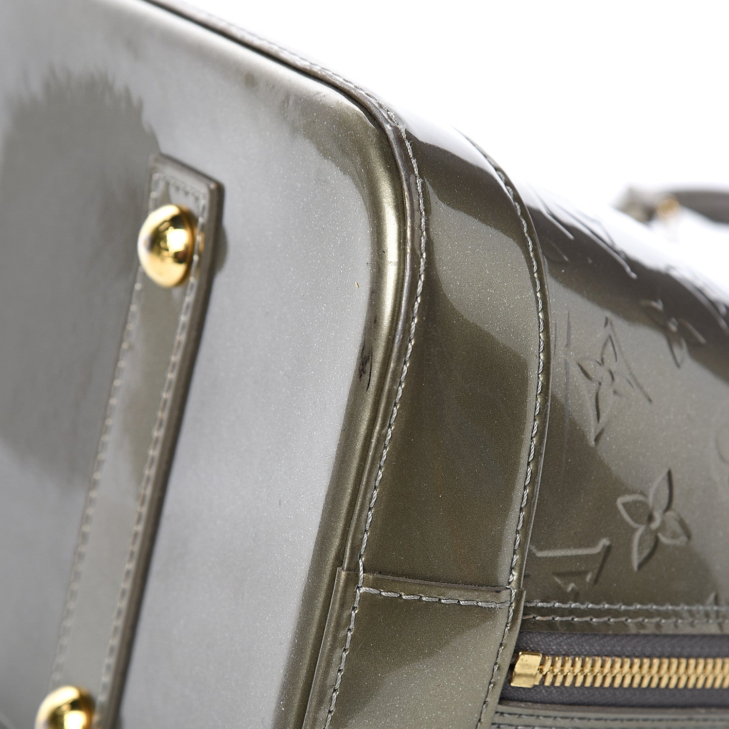 Louis Vuitton Vernis Alma MM Vert Bronze 9 of 10
