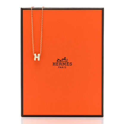 Hermes Lacquered Palladium Mini Pop H Pendant Necklace White 8 of 8