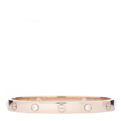 Cartier 18K Pink Gold 4 Diamond LOVE Bracelet 16 1 of 7