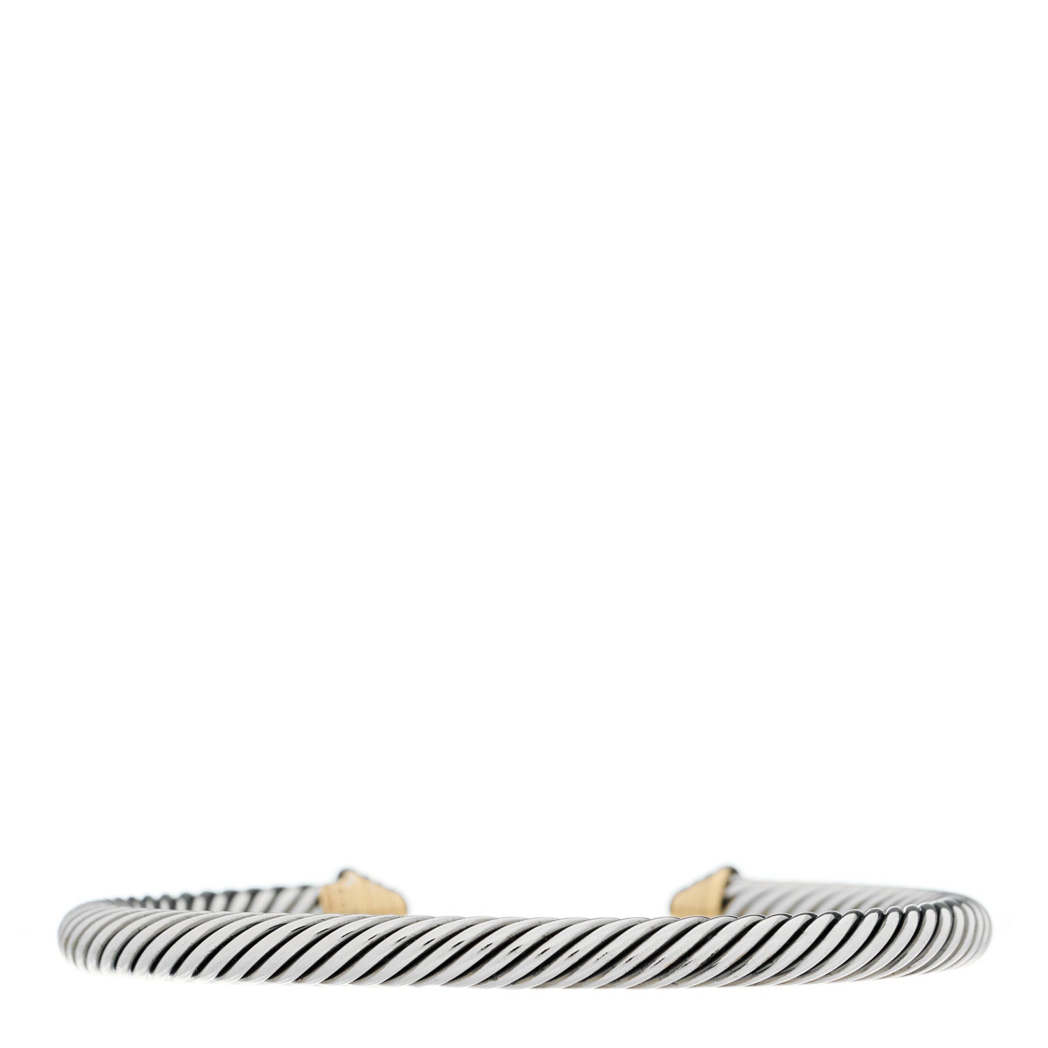 David Yurman Sterling Silver 14K Yellow Gold 5mm Cable Classics Bracelet 3 of 4