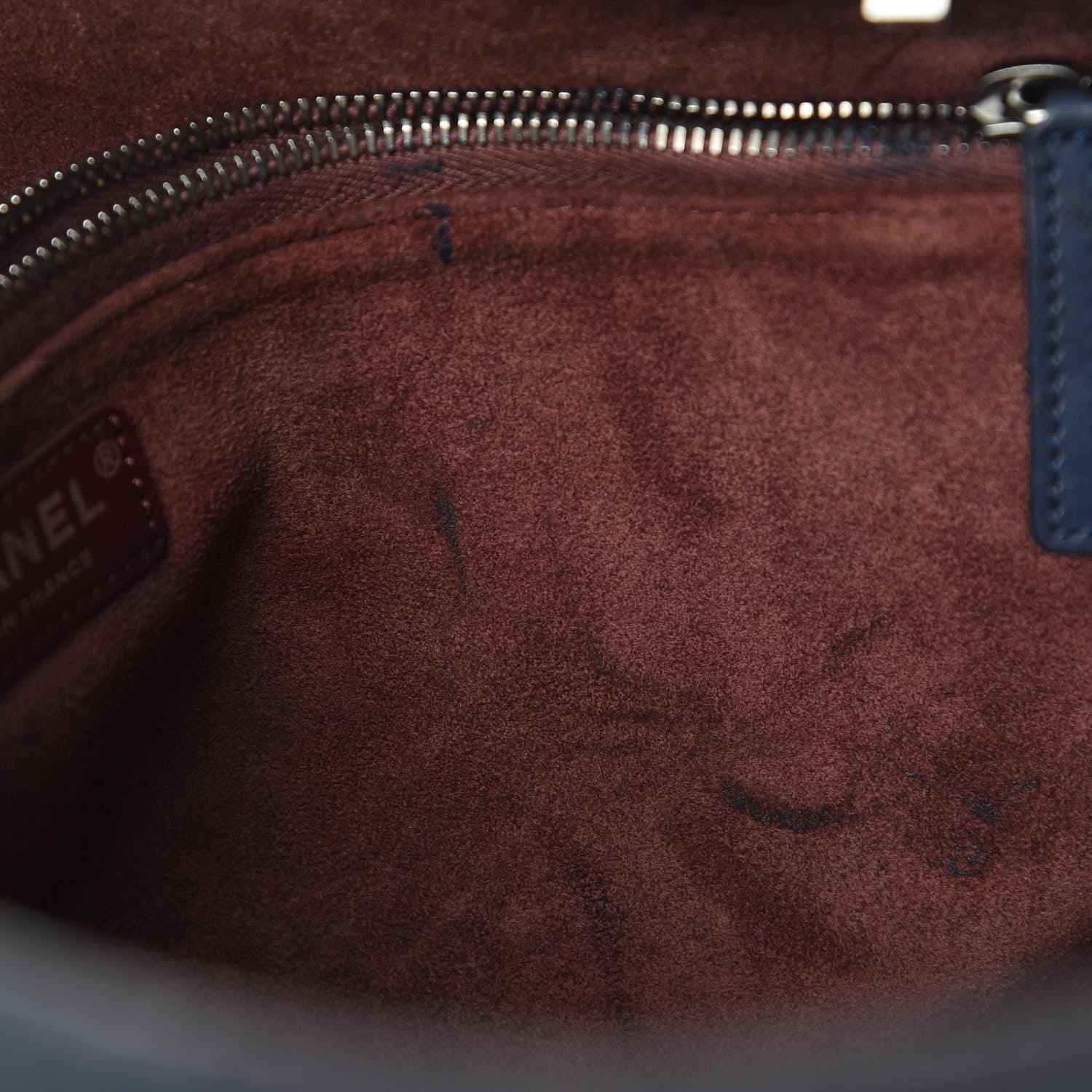 Chanel Calfskin Stitched Shopping Tote Blue 13 of 24