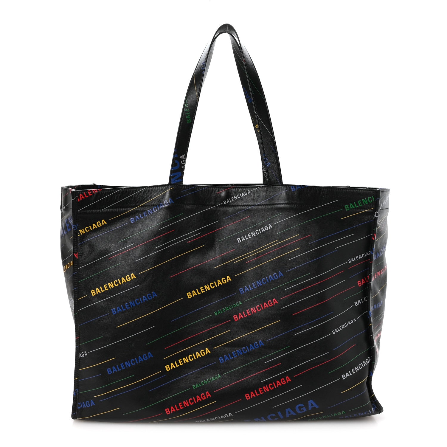 Balenciaga Agneau Logo Print Market XL Shopper Black Black 1 of 9