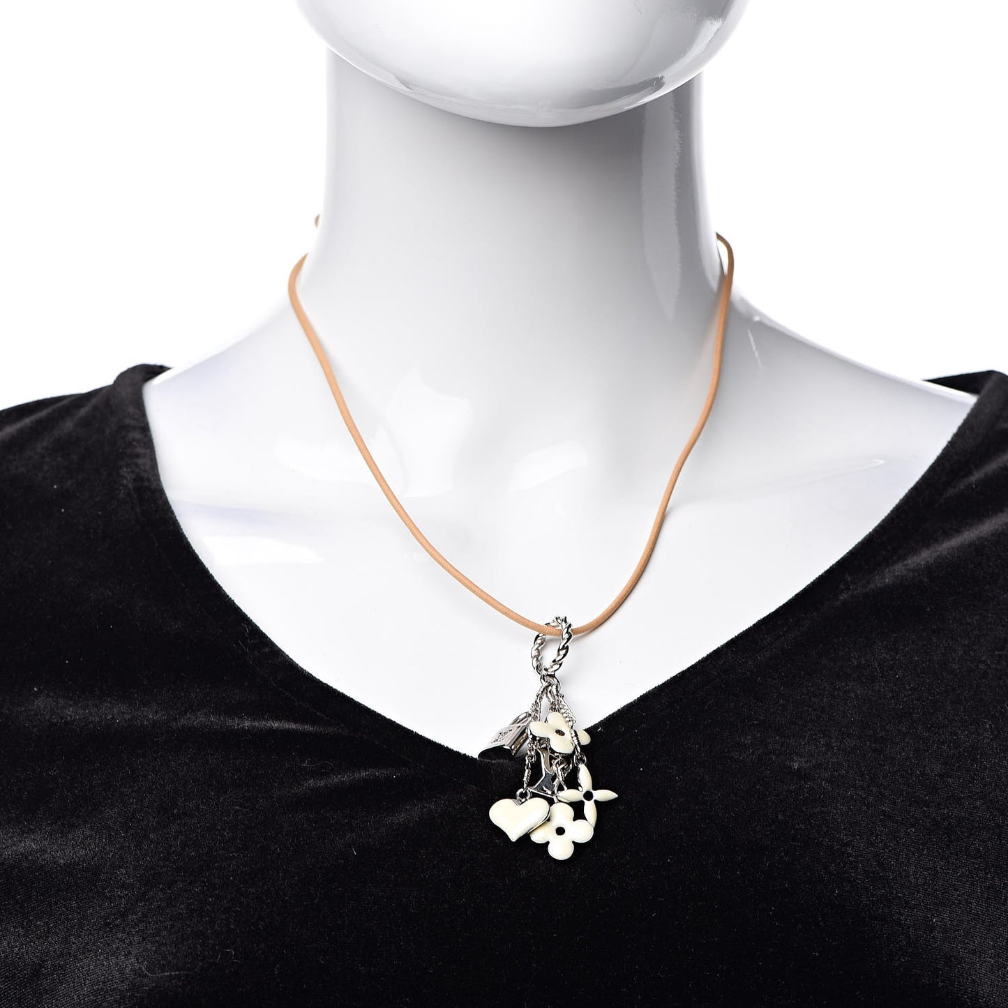 Sweet Monogram Pendant Necklace White