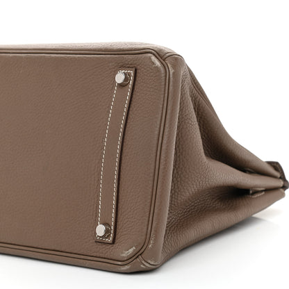 Hermes Taurillon Clemence Birkin 35 Etoupe 9 of 14