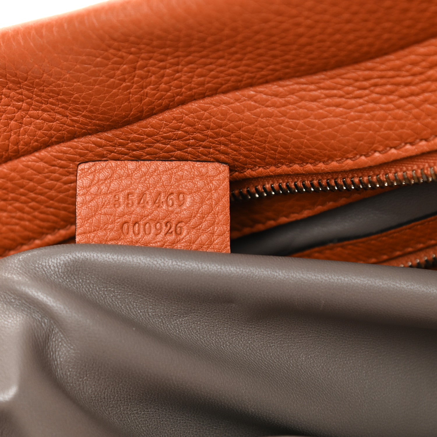 Gucci Pebbled Calfskin Large Lady Tassel Top Handle Bag Orange 7 of 22
