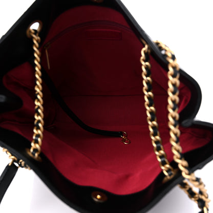 Chanel Calfskin Quilted CC Front Pocket Shopping Tote Black 5 of 9