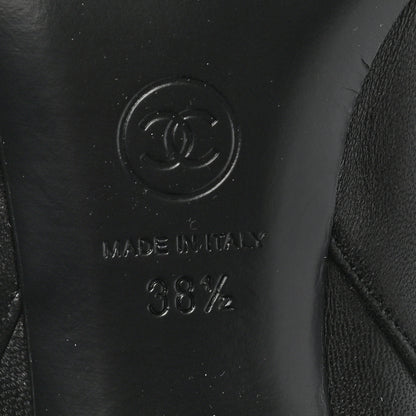 Chanel Calfskin CC Knee High Boots 38.5 Black 7 of 10